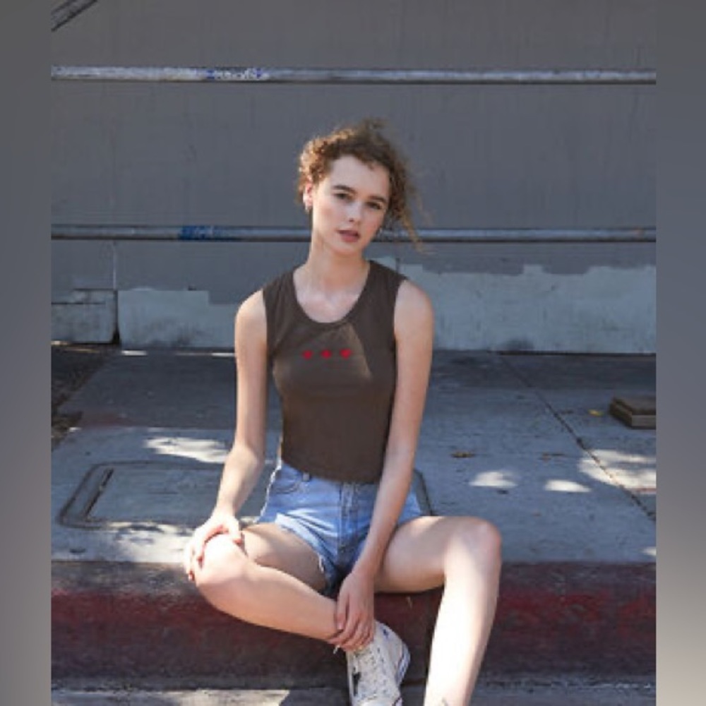 Brandy Melville Brown Heart Tank